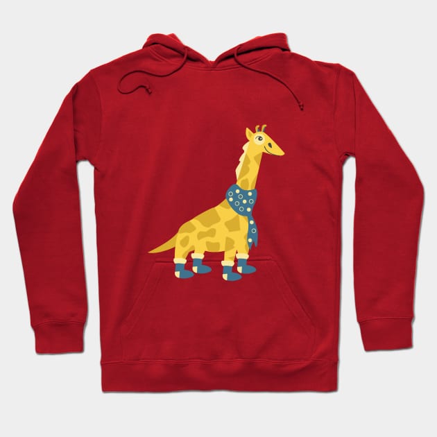 Christmas Giraffe Hoodie by FunnyMoonCosmic